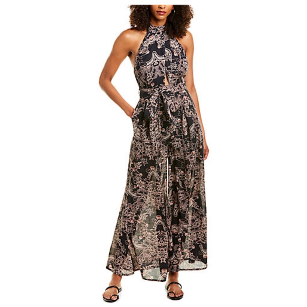 Free People Tie Neck Halter Jumpsuit